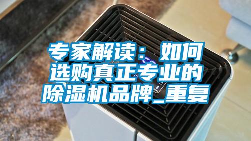 專家解讀：如何選購真正專業的除濕機品牌_重復