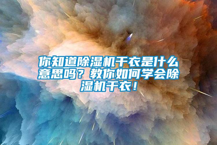 你知道除濕機干衣是什么意思嗎？教你如何學會除濕機干衣！