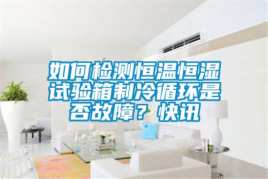 如何檢測恒溫恒濕試驗箱制冷循環是否故障？快訊