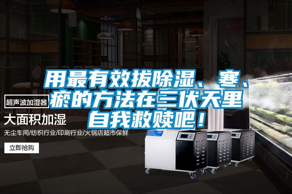 用最有效拔除濕、寒、瘀的方法在三伏天里自我救贖吧！