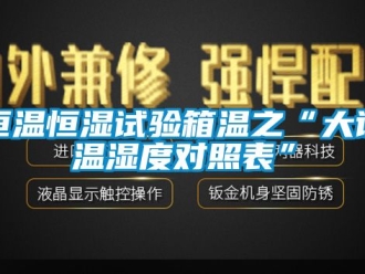 知識(shí)百科恒溫恒濕試驗(yàn)箱溫之“大話溫濕度對(duì)照表”