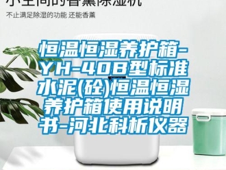 知識百科恒溫恒濕養護箱-YH-40B型標準水泥(砼)恒溫恒濕養護箱使用說明書-河北科析儀器